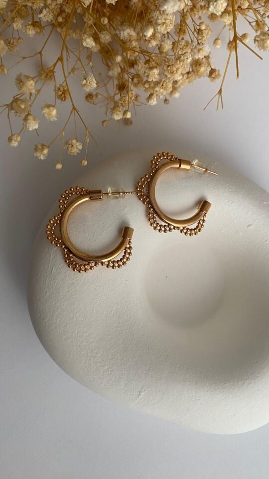 Dantelli rose gold halka küpe