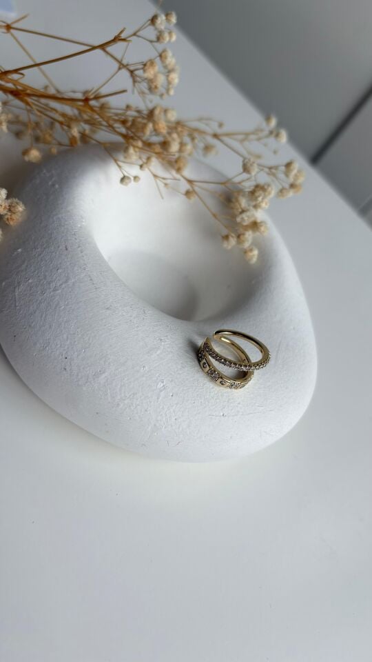 Duo circle kıkırdak küpe