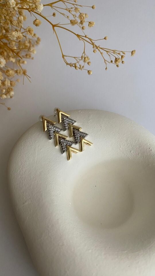 Gold silver oklar küpe