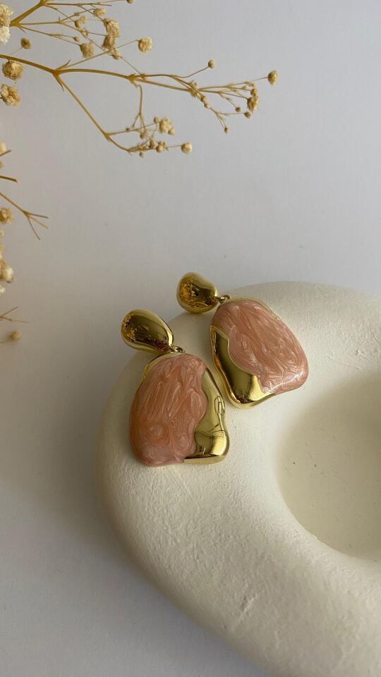 Gold pudra sallantılı küpe