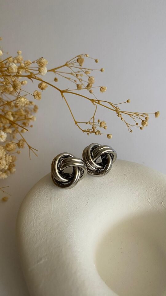 Silver düğüm küpe