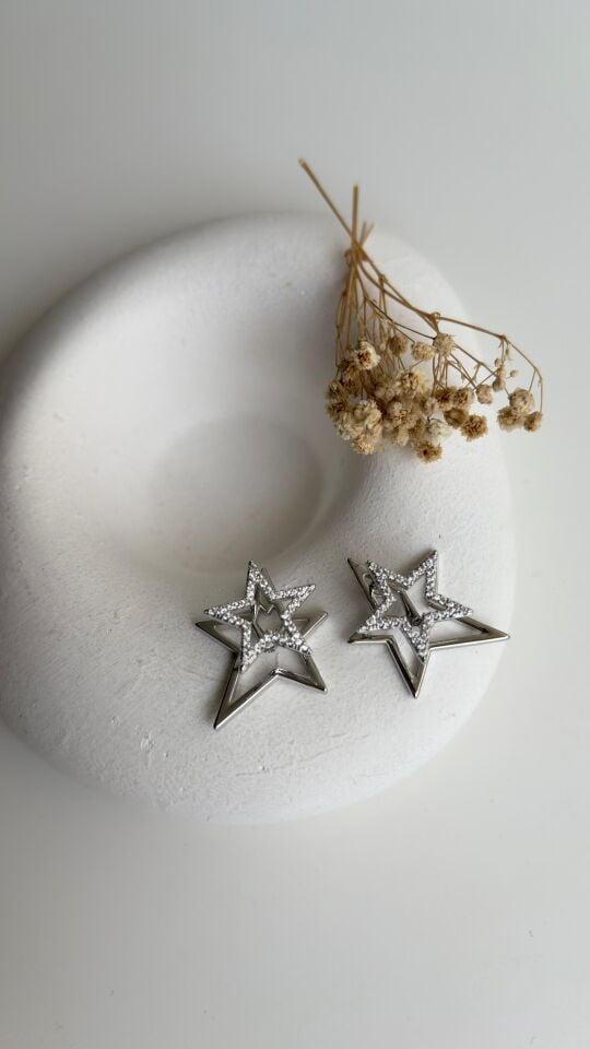 Duo Star Silver Küpe