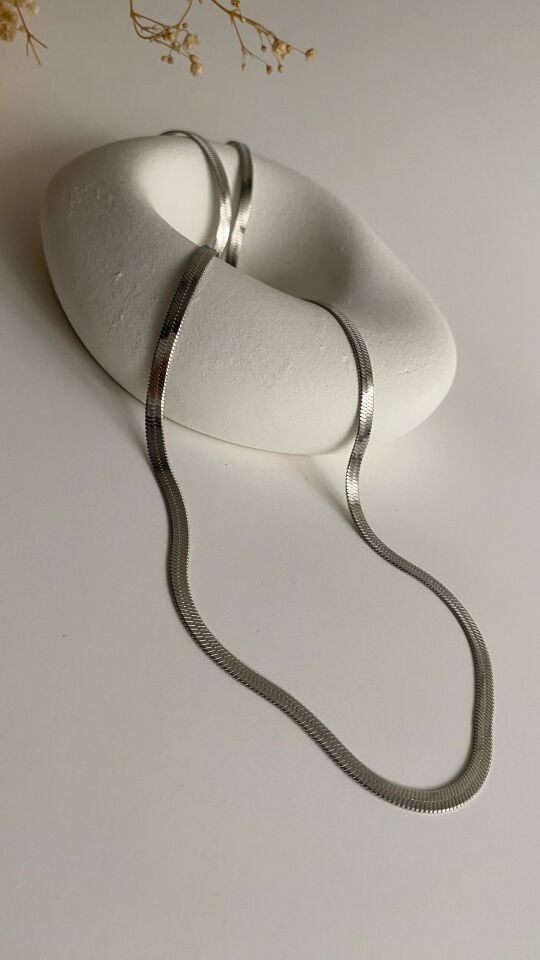 Silver ezme çelik kolye 70 cm.
