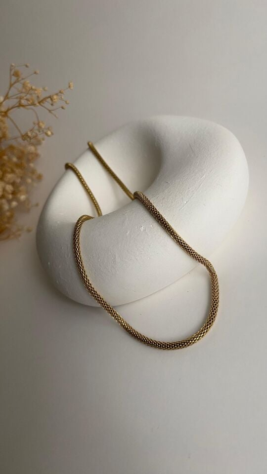 Hasır sık örgü çelik kolye