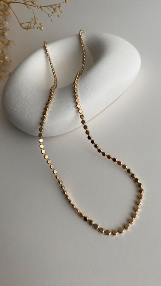 Pul kolye rose gold kısa