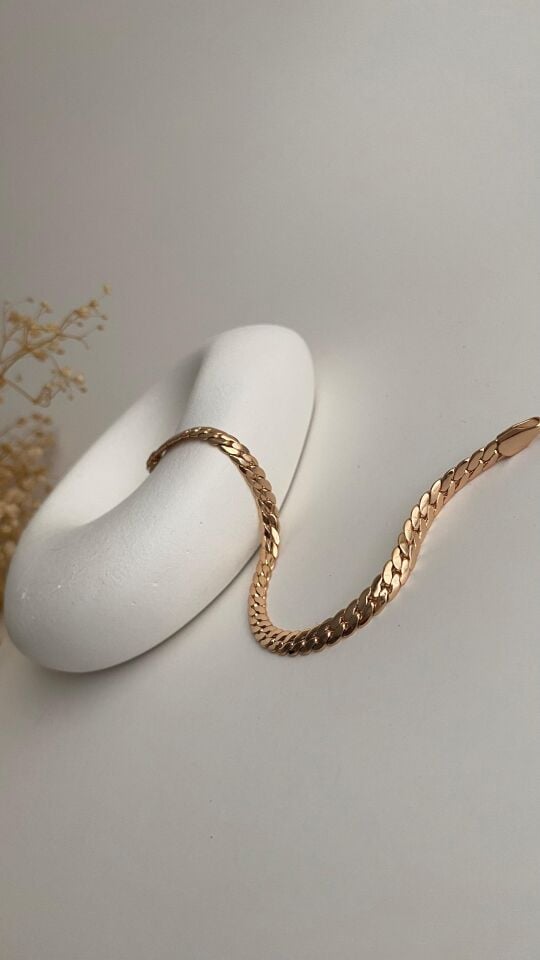 Rose gold ince örme bileklik