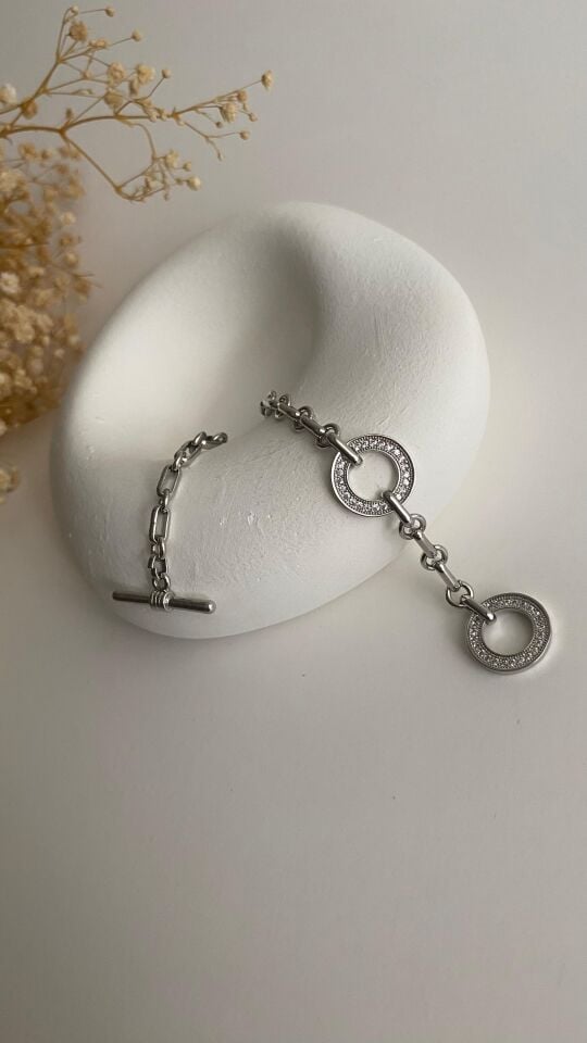 Silver taş işli vip bileklik