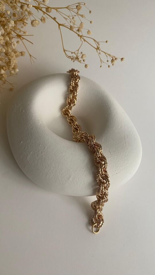 Rose gold kalın halat bileklik