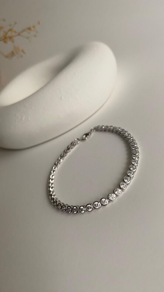 Silver yuvarlak premium su yolu bileklik