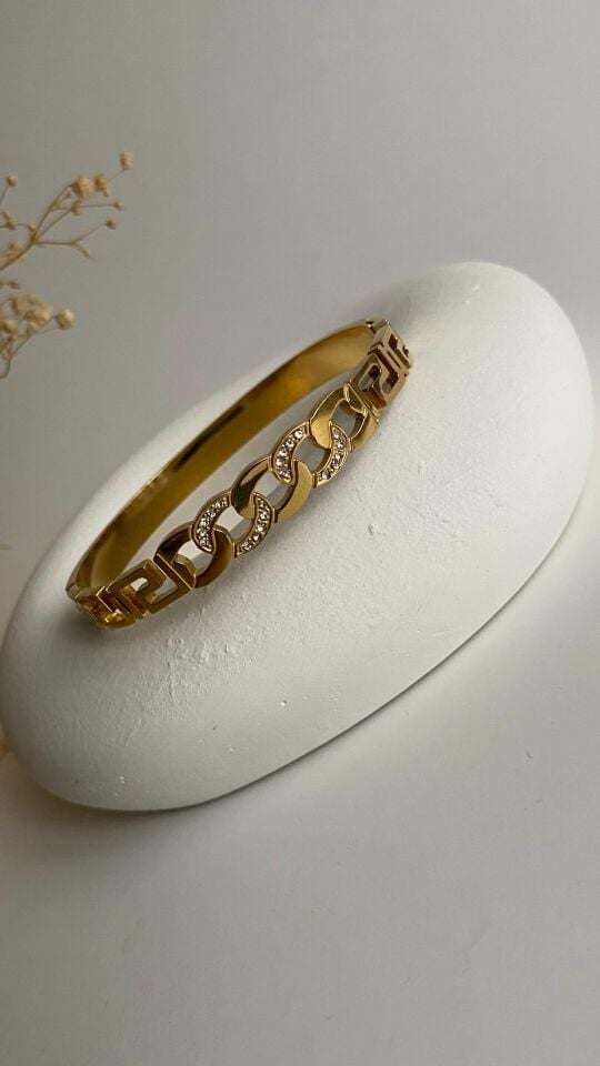 Gold taşlı zincirli kelepçe