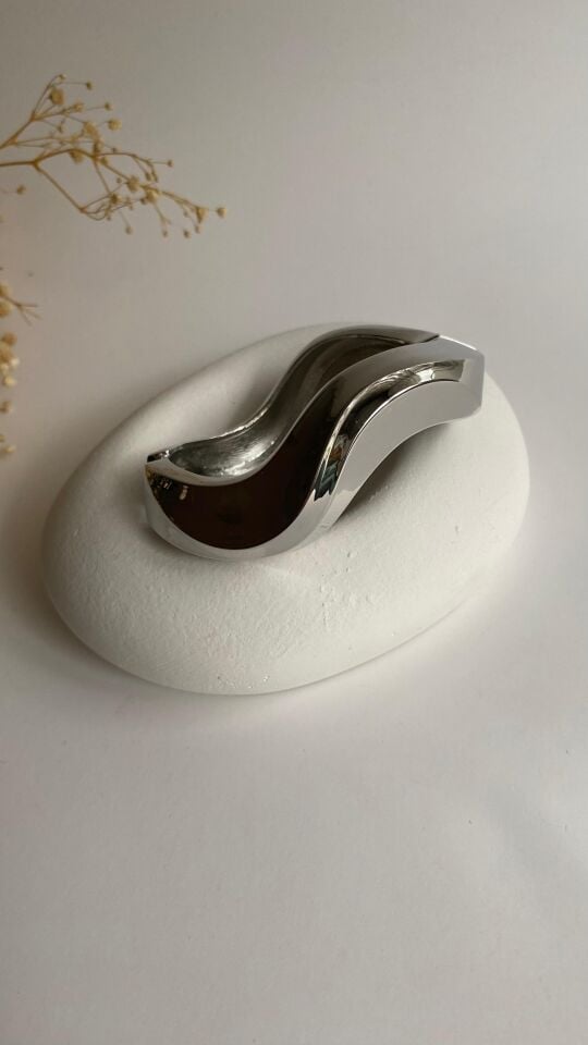 Silver kalın dalgalı kelepçe