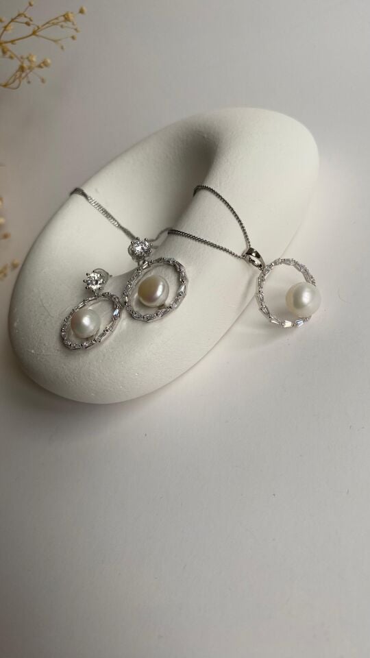 İncili taşlı premium set