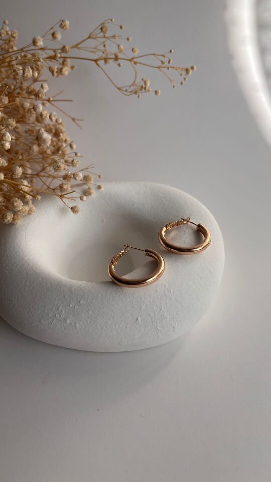Rose gold  klasik (1)halka küpe