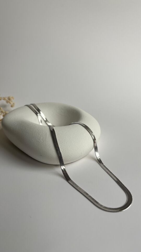 Silver kalın italyan uzun kolye