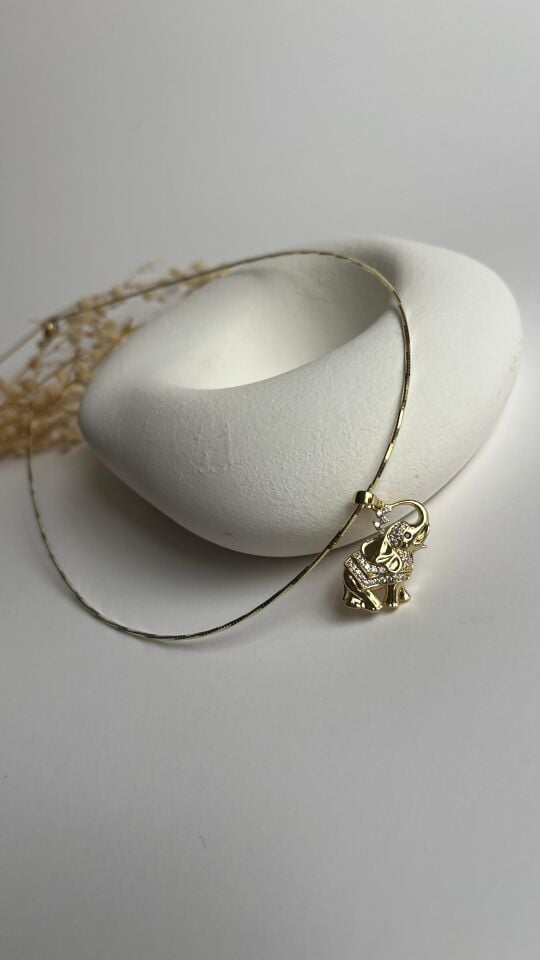 14k gold fil uçlu choker kolye