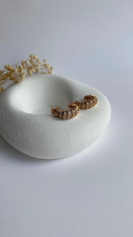 Rose gold kruvasan küpe