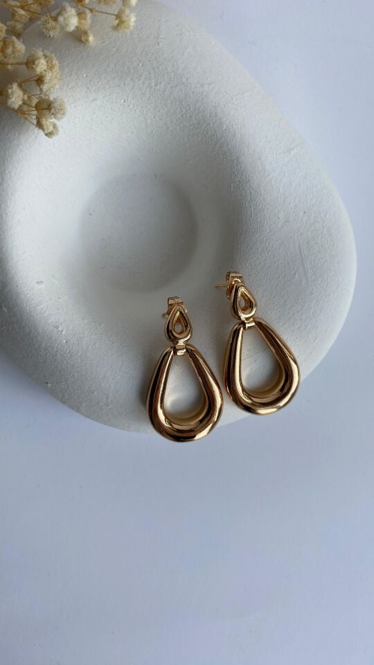 Rose gold damla sallantılı küpe