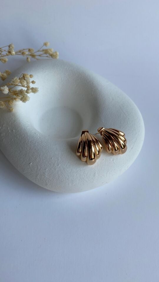 Rose gold vintage midye form küpe