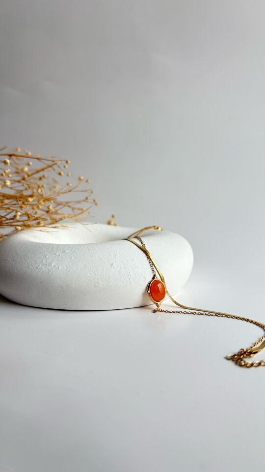 Turuncu taşlı halhal