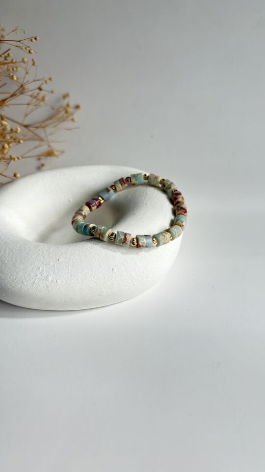 Varasit taşlı pembe mavi bileklik