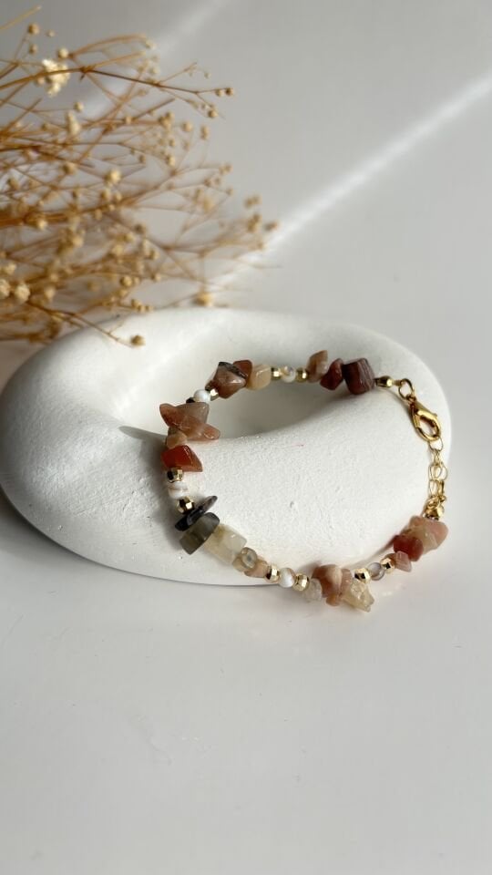 Akik araları boncuklu bileklik