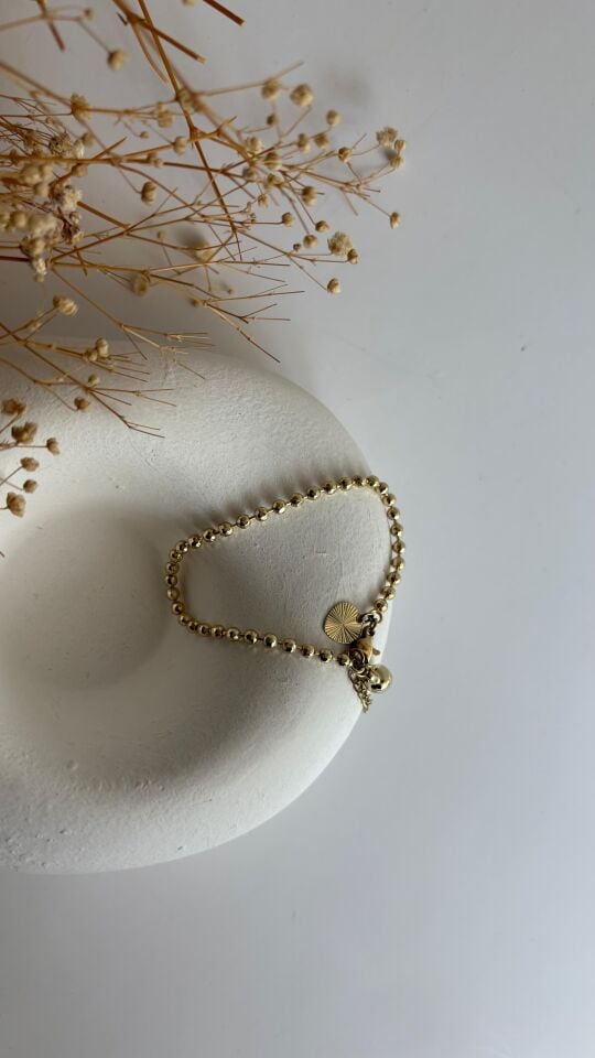 Ball detail gold bileklik