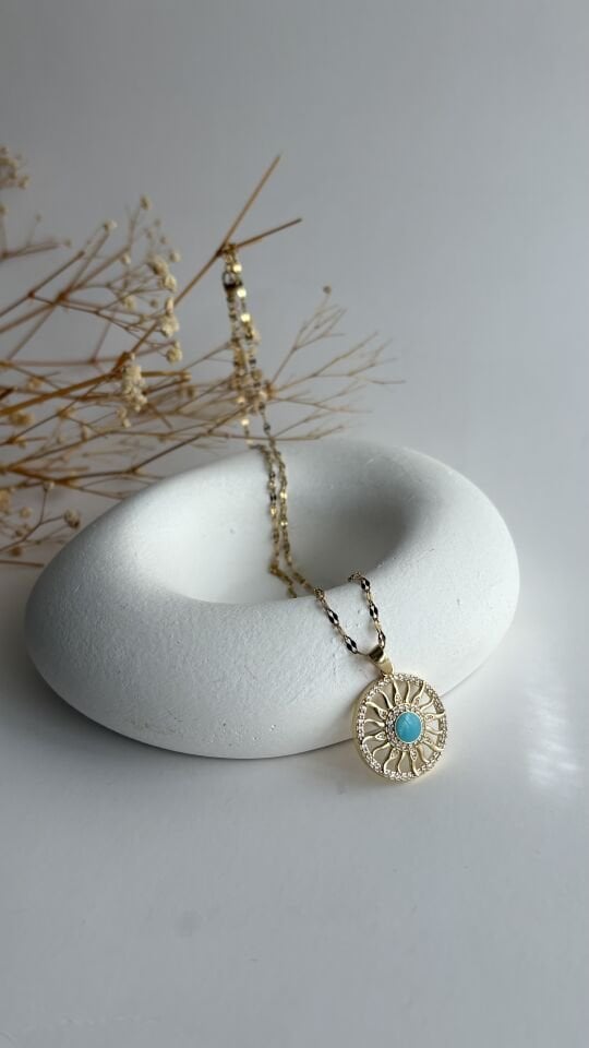 Blue flare Çelik kolye