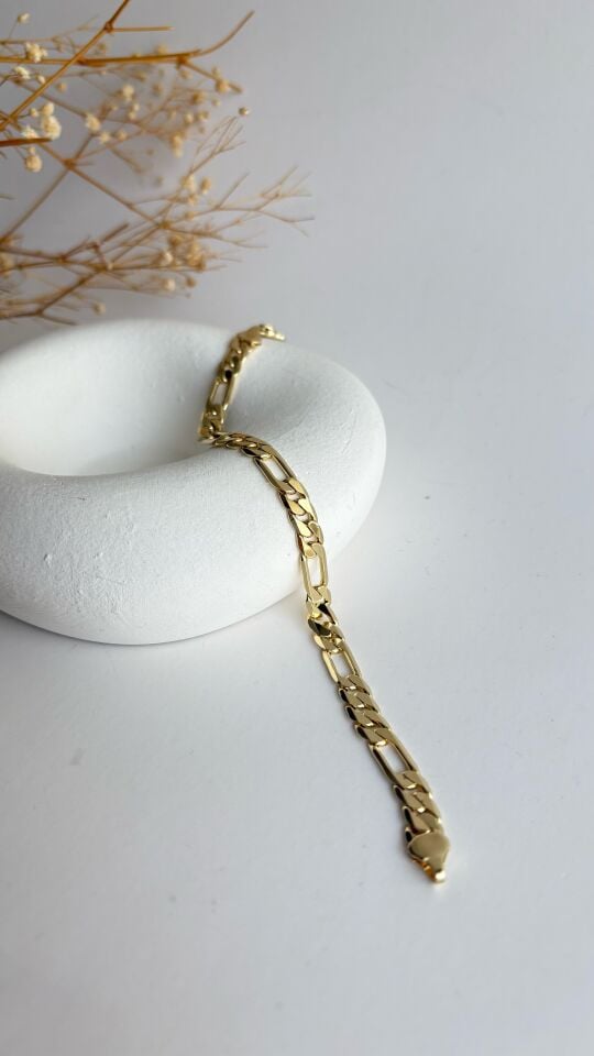 14 K kalın figaro bileklik